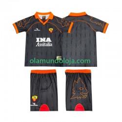 Camisola AS Roma 2000 Retro Criança Equipamento Segundo 1999 Manga Curta